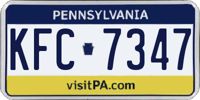 PA license plate KFC7347
