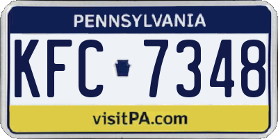 PA license plate KFC7348