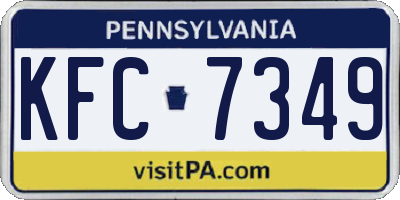 PA license plate KFC7349
