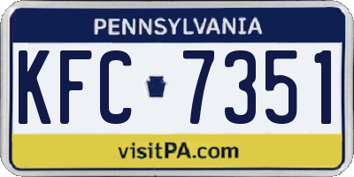 PA license plate KFC7351