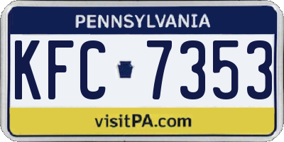 PA license plate KFC7353