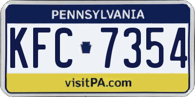 PA license plate KFC7354