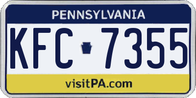 PA license plate KFC7355