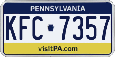 PA license plate KFC7357