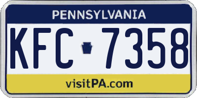 PA license plate KFC7358