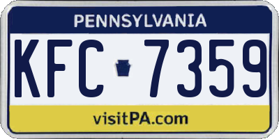 PA license plate KFC7359