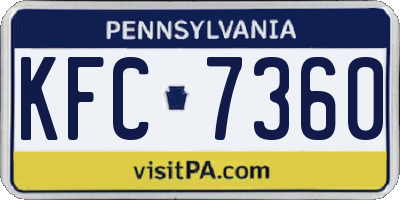 PA license plate KFC7360