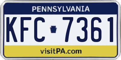 PA license plate KFC7361