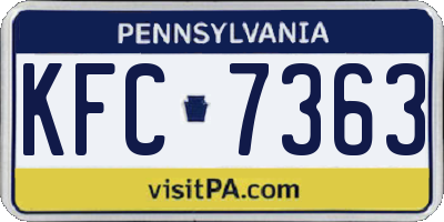 PA license plate KFC7363
