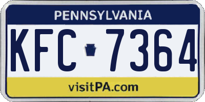 PA license plate KFC7364
