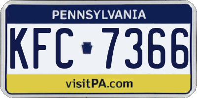PA license plate KFC7366
