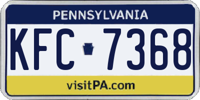 PA license plate KFC7368