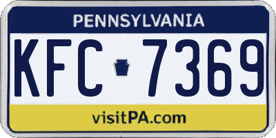 PA license plate KFC7369