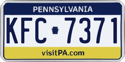 PA license plate KFC7371