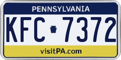 PA license plate KFC7372