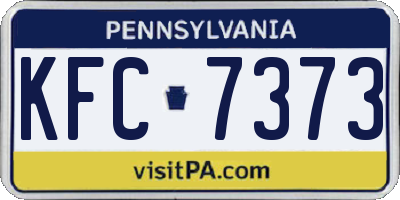 PA license plate KFC7373
