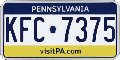 PA license plate KFC7375