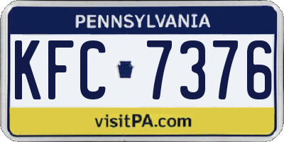 PA license plate KFC7376