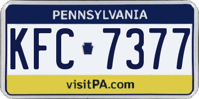 PA license plate KFC7377