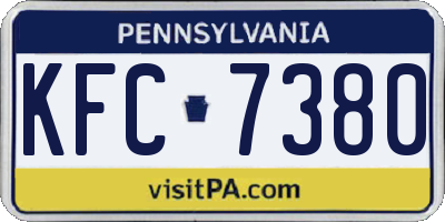 PA license plate KFC7380
