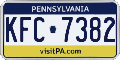 PA license plate KFC7382