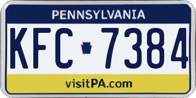 PA license plate KFC7384
