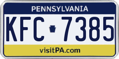 PA license plate KFC7385