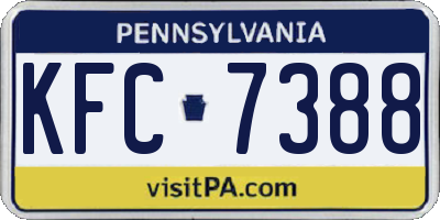 PA license plate KFC7388