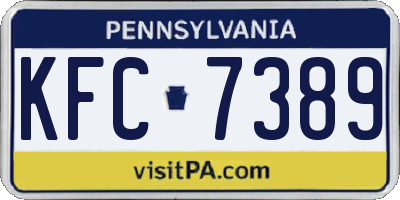 PA license plate KFC7389