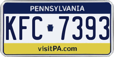 PA license plate KFC7393