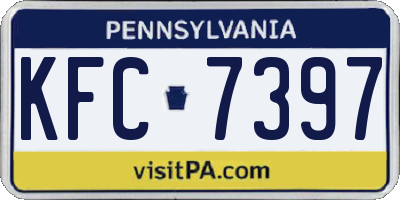 PA license plate KFC7397