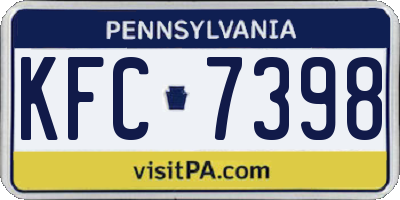 PA license plate KFC7398