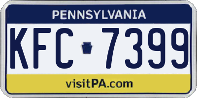 PA license plate KFC7399