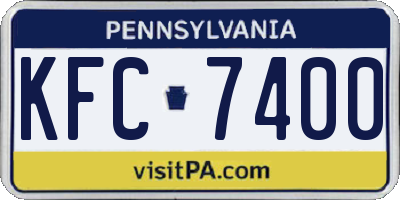 PA license plate KFC7400