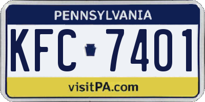 PA license plate KFC7401