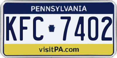 PA license plate KFC7402