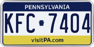 PA license plate KFC7404