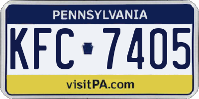 PA license plate KFC7405