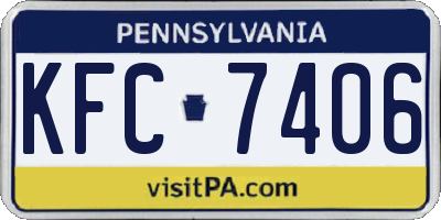 PA license plate KFC7406