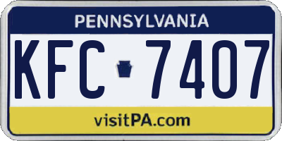 PA license plate KFC7407