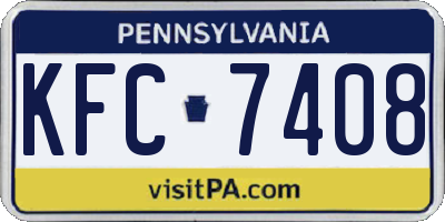 PA license plate KFC7408