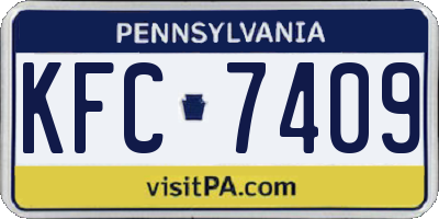 PA license plate KFC7409