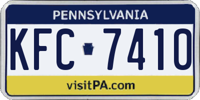 PA license plate KFC7410