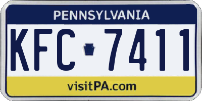 PA license plate KFC7411