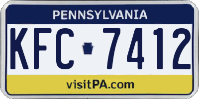 PA license plate KFC7412
