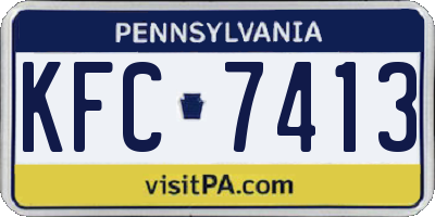 PA license plate KFC7413