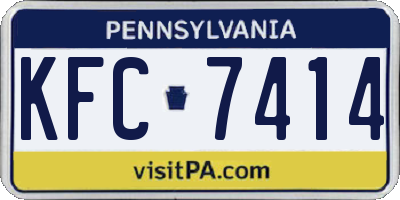 PA license plate KFC7414