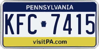 PA license plate KFC7415