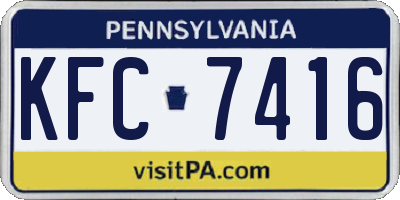 PA license plate KFC7416