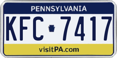 PA license plate KFC7417